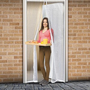 Magnetická sieťka na dvere 210 cm snehovo-biela