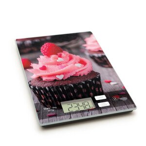 Kuchynská váha s motívom ružový muffin
