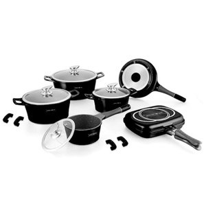 15-dielna sada granitového riadu Royalty Line RL-ES1015M BLACK