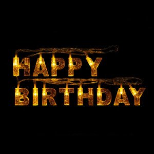 Narodeninová LED sveteľná reťaz - "Happy Birthday"