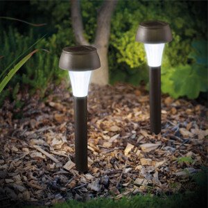 LED solárna lampa studená biela