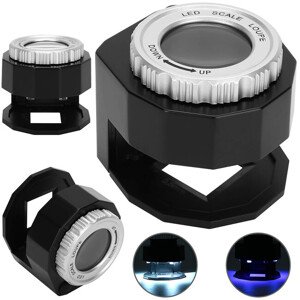 Klenotnícky lupový mikroskop 30x 3 LED
