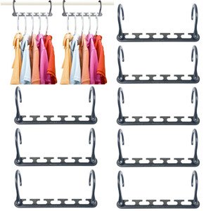Sada 8 ks držiakov na vešiaky Wonder Hanger - šedá