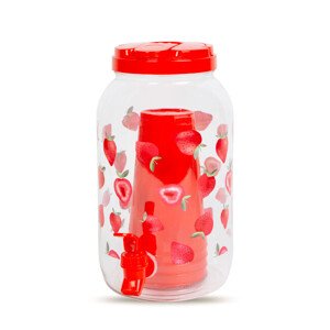 Alma Garden Nádoba na nápoje 3,8 l + sada pohárov ružová