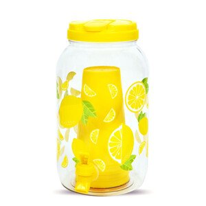 Alma Garden Nádoba na nápoje 3,8 l + sada pohárov ružová