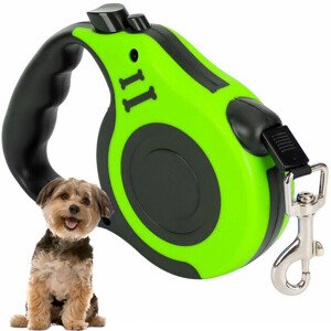 Automatické vodítko pre psov 5 m do 15 kg - zelené