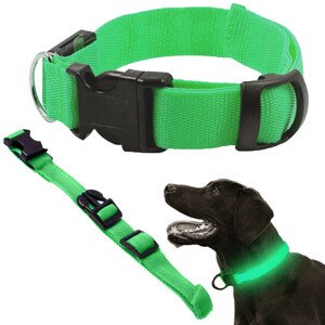 LED svietiaci obojok 59 cm - zelený