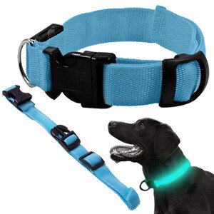LED svietiaci obojok 59 cm - modrý
