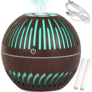 Zvlhčovač vzduchu RGB LED 300 ml - tmavo hnedý