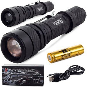 Taktická baterka so zoomom Bailong CREE XM-L3-U3