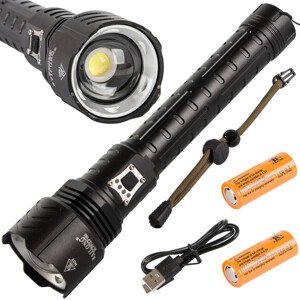 Taktická baterka Bailong CREE LED XHP160 s powerbankou