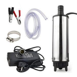 Palivové čerpadlo s hadicou a svorkami 12V + adaptér 230V