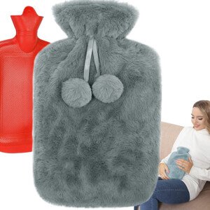 Plyšový termofor 1700ml - šedý