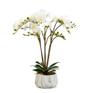 Umelá orchidea 58cm - biela