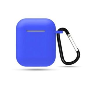 Silikónové púzdro pre Airpods 1 a 2 s karabínou - Modrá