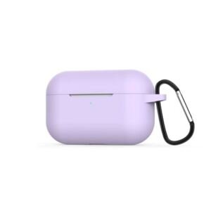 Silikónové púzdro pre Airpods Pro s karabínou - Svetlo fialová