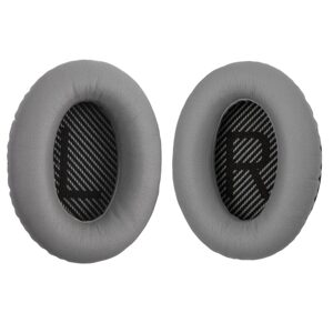 Náhradné náušníky pre slúchadlá Bose QuietComfort 2, 15, 25 a 35 - Sivé s čiernym vnútrom, kožené