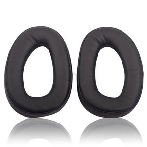 Náhradné náušníky pre slúchadlá Sennheiser GSP 300, 301, 302, 303, 350 a 370 - Čierne, kožené