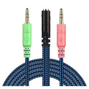Prípojka na Audio kábel pre slúchadlá Sennheiser, Kingston HyperX, Bose, Logitech, JBL - Modrá, 20 cm