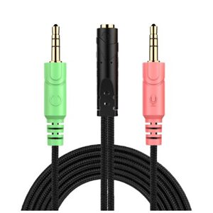 Prípojka na Audio kábel pre slúchadlá Sennheiser, Kingston HyperX, Bose, Logitech, JBL - Čierná, 20 cm