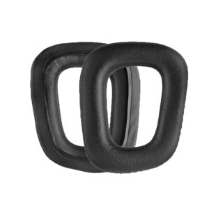 Náhradné náušníky pre slúchadlá Logitech G930, 432, 431, 430, 332, 331, 231 a F450 - Čierne, kožené