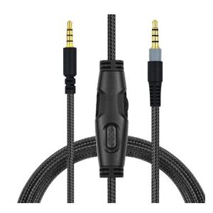 Audio kábel pre slúchadlá Kingston HyperX Cloud Alpha a HyperX Cloud Mix s ovládacím panelom - Čierny, nylonový