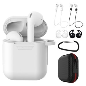 Silikónové púzdro pre Airpods, sada 5 kusov - Biela a čierna